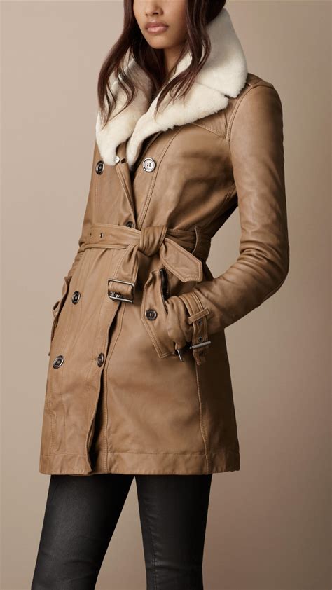 burberry oversized shearling coat|Burberry shearling collar jacket.